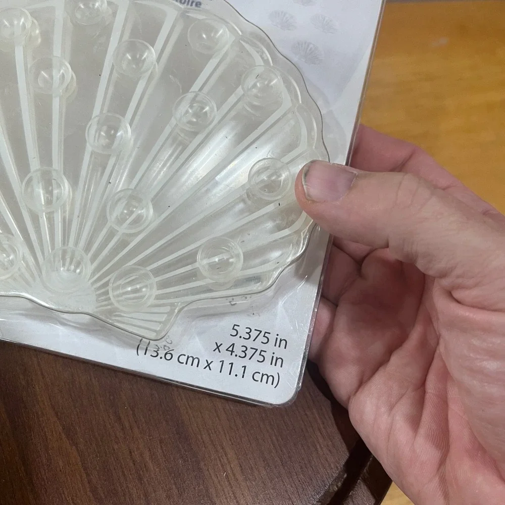 Rubbermaid‎ Shell Tub Treads Clear Seashell Non Slip Suction 5pc Set 206236 Vtg